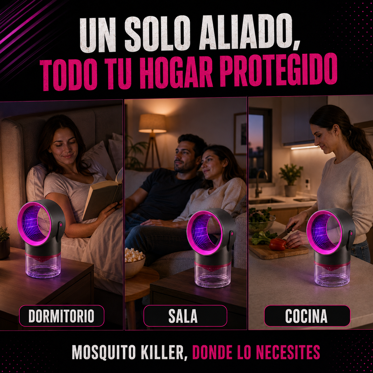 Matador de Mosquitos Pro 2 en 1 + Lámpara Decorativa LED + Eliminador Silencioso de Mosquitos 🔥