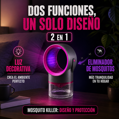 Matador de Mosquitos Pro 2 en 1 + Lámpara Decorativa LED + Eliminador Silencioso de Mosquitos 🔥