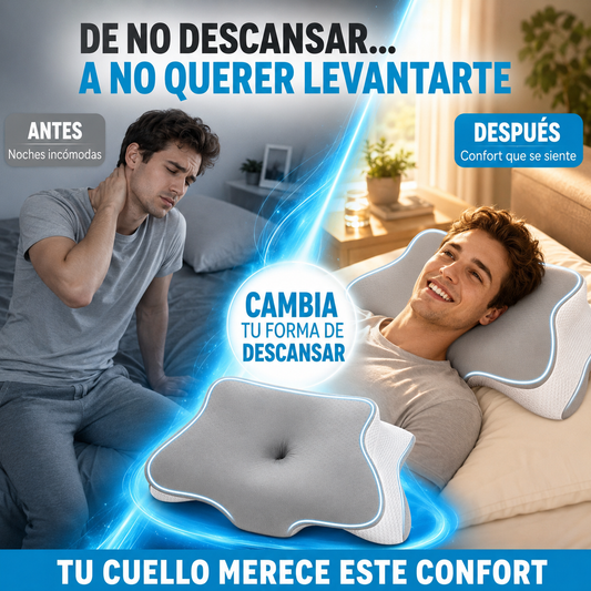 💤 Almohada Cervical Viscoelástica Pro + Diseño Ergonómico Mariposa + Confort Premium 🔥